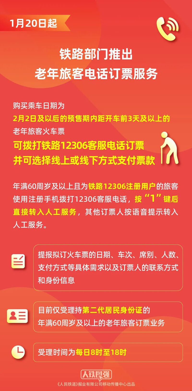 今年春运,老年旅客可以电话订火车票了!-专注于利州本地信息和服务为一体的网站利州江畔